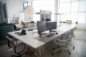 Modern office desk setup