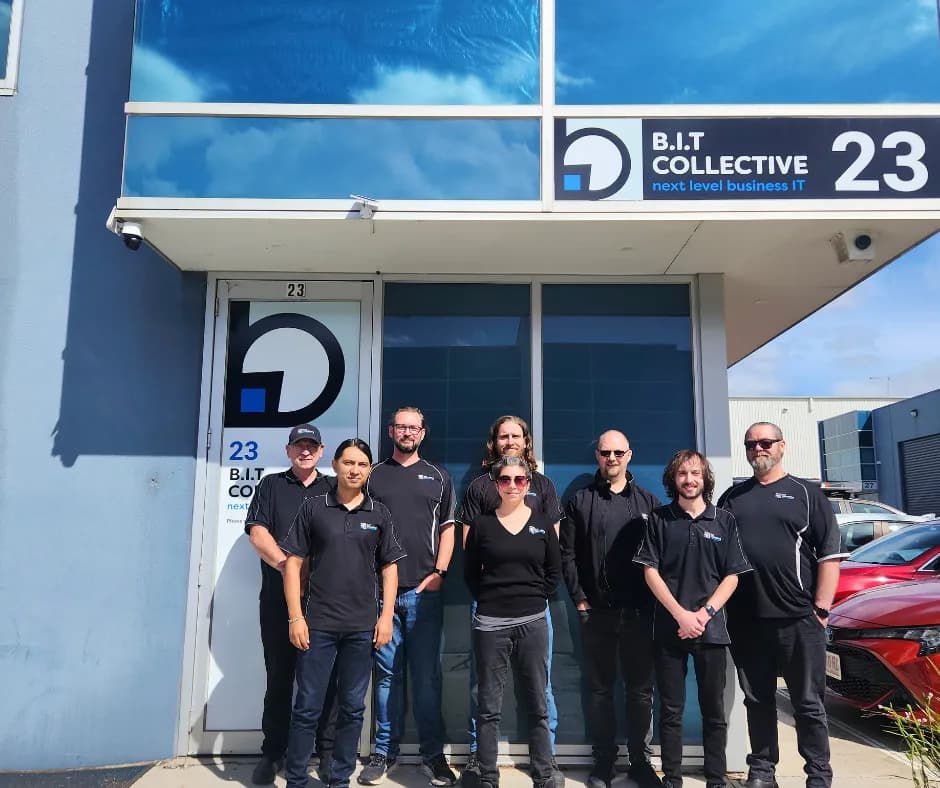 Team photo outside office