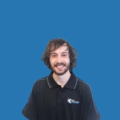 Man in black polo shirt